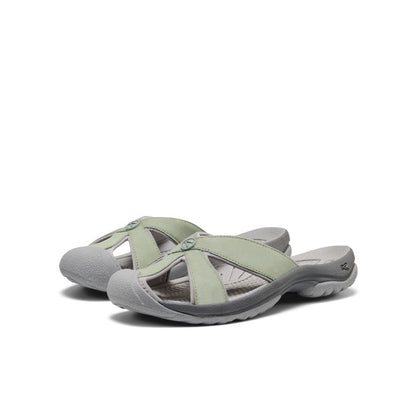 Women's Bali Leather Slide Sandal Lily Pad/Steel Grey | Keen
