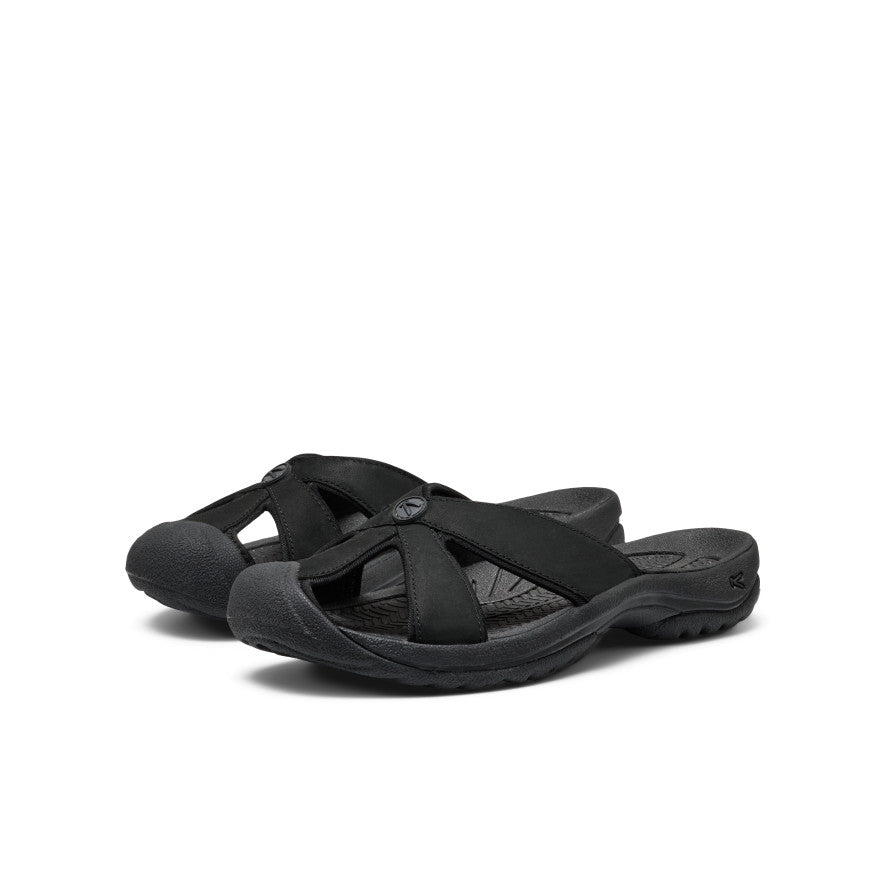 Women's Bali Leather Slide Sandal Black/Black | Keen