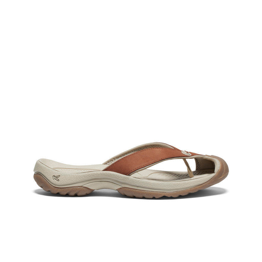 Women's Waimea Leather Flip-Flop Sorrel Horse/Plaza Taupe | Keen