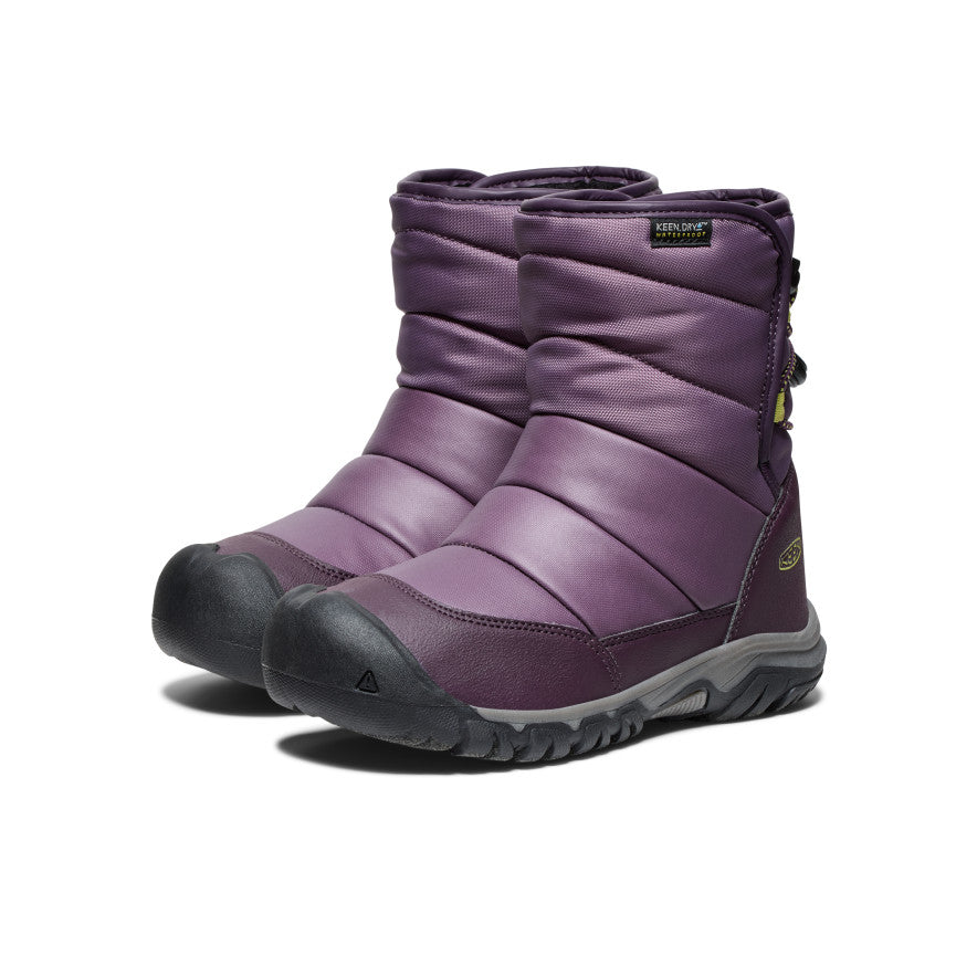 Big Kids' Puffrider Waterproof Winter Boot Black Plum/Daiquiri Green | Keen