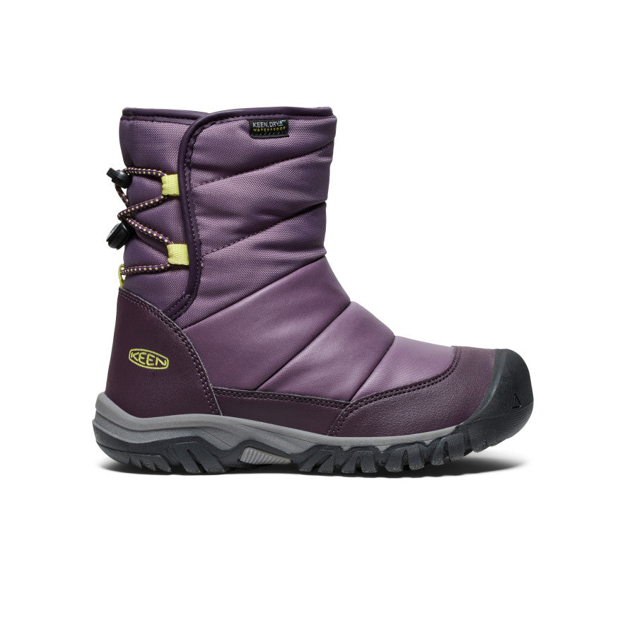 Big Kids' Puffrider Waterproof Winter Boot Black Plum/Daiquiri Green | Keen