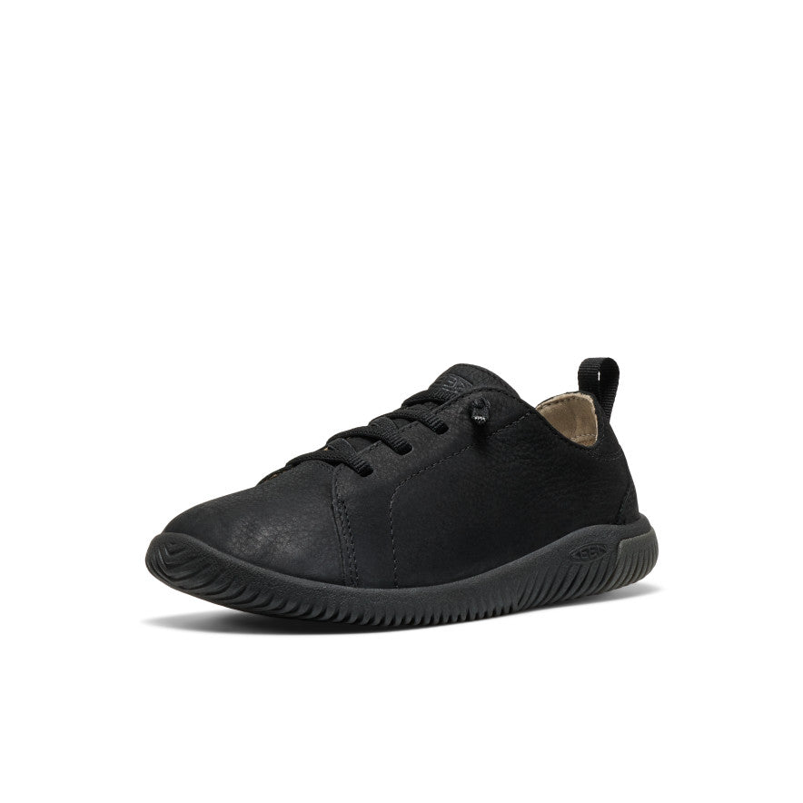 Big Kids' KNX Leather Sneaker Triple Black | Keen