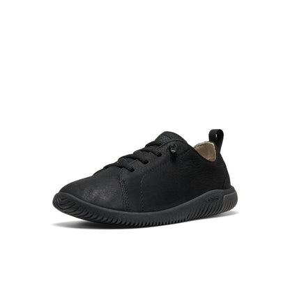 Big Kids' KNX Leather Sneaker Triple Black | Keen