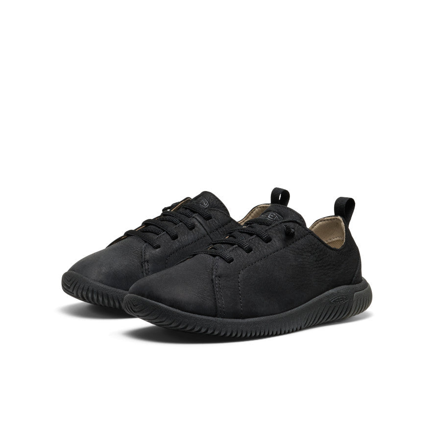 Big Kids' KNX Leather Sneaker Triple Black | Keen